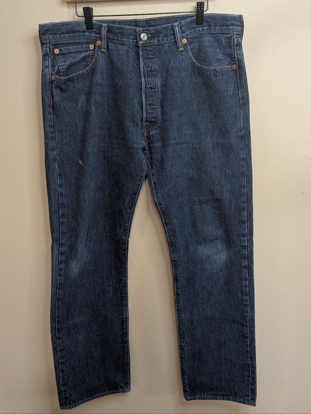 Levi's 501 Jeans W36 L32 Dark Indigo Wash Straight Leg Button Fly